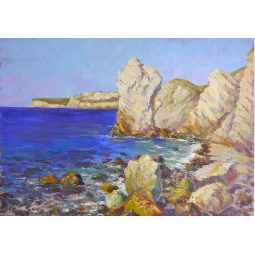 "Крым.  Камни Джангуля", холст, масло, 50x70 см, 2021 г.