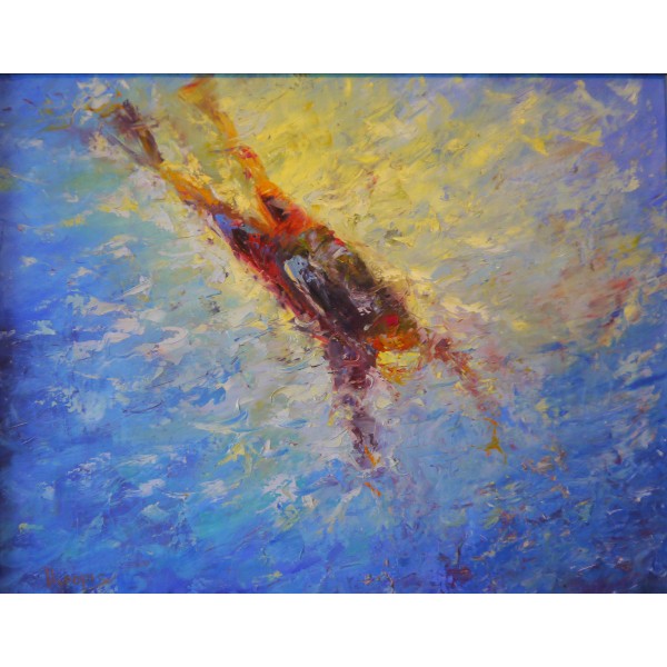 "Пловец", холст, масло, 56x65см, 2004 г.