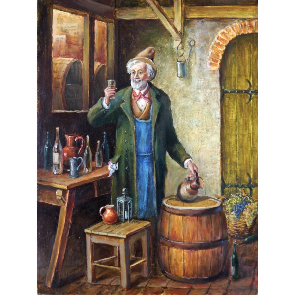 "Старый винодел", холст, масло, 50x40 см, 2014 г.