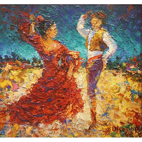 "Танец в ночи", холст, масло, 60x60 см, 2007 г.