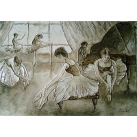 "Танцкласс", холст, масло, 70x100 см, 2012 г.