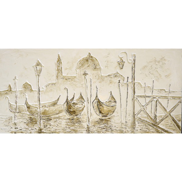 "Венеция. В утреннем мареве", холст, масло, 45x90 см, 2016 г.