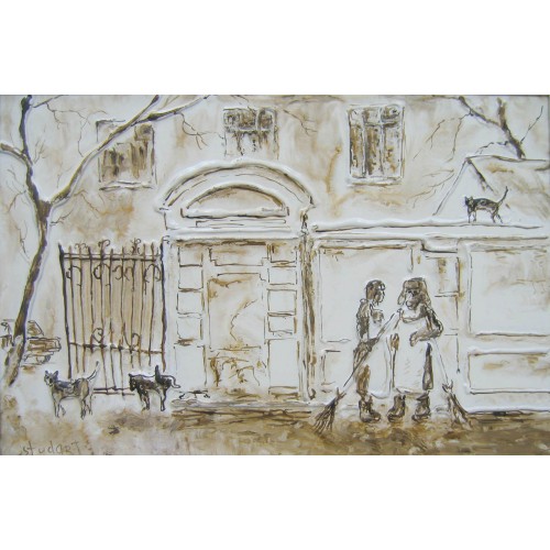 "Дворники и дворики", холст, масло, 40x60 см, 2007 г.