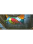  Абстрактный дизайнерский витраж для потолка в душевую под  светильник в стиле "Армстронг" , стекло, акрил, 120-120 см, 2021 г