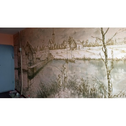 Роспись стены в приквартирном помещении