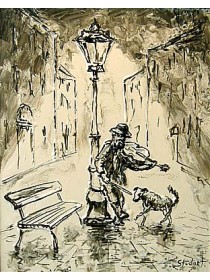 "Ночной музыкант", холст, масло, 60x40 см, 2005 г.