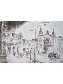 "Встреча у Белорусского вокзала", холст, масло, 40x60 см, 2008 г.