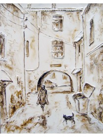 "Московский дворик", холст, масло, 50x40 см, 2008 г.