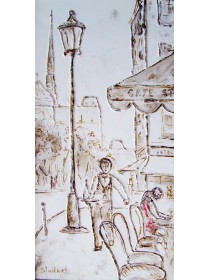 "Расторопный гарсон", холст, масло, 60x30 см, 2009 г.