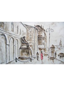 "У Малого театра", холст, масло, 40x60 см, 2008 г.