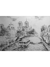 "Город над Сеной", холст, масло, 60x90 см, 2006г.