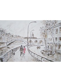 "Вдоль Яузы", холст, масло, 40x60 см, 2008 г.